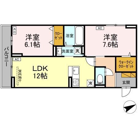 ECLAT(2LDK/2階)の間取り写真