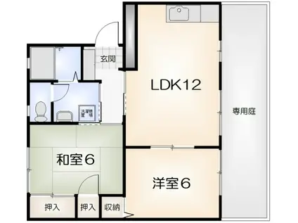 フォーレス立江B(2LDK/1階)の間取り写真