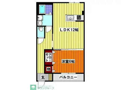 フェニックスII(1LDK/2階)の間取り写真