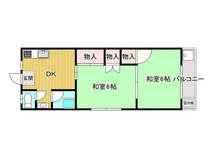 イヌイマンション(2DK/3階)の間取り写真