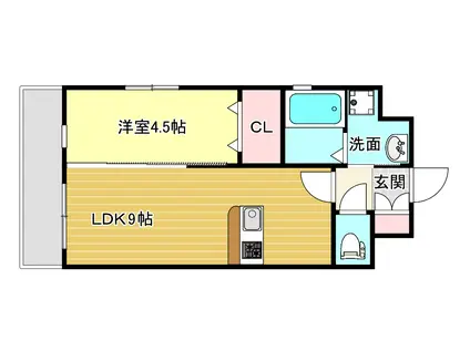 第50川崎ビル(1LDK/4階)の間取り写真