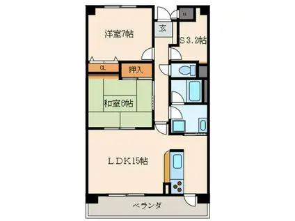 グランドメゾン塚口(2SLDK/6階)の間取り写真