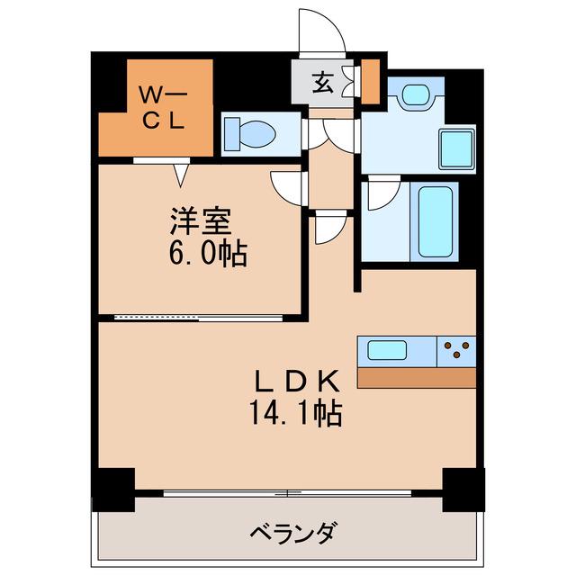 プレサンス錦プレミアム(1LDK/12階)の間取り写真