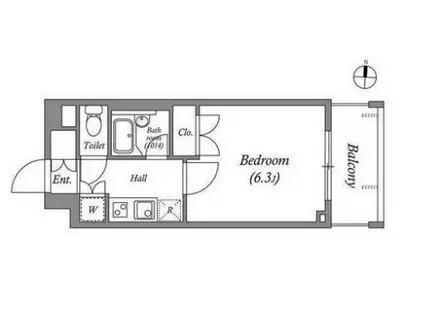 ステーションフロント両国(1K/2階)の間取り写真