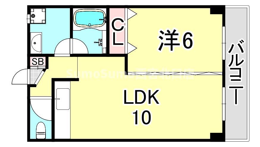 ハイヒル愛宕山(1LDK/1階)の間取り写真