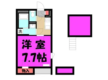 東武伊勢崎線 草加駅 徒歩8分 2階建 築12年(1K/1階)の間取り写真