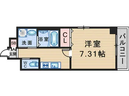 エメルミナ豊中岡町(1K/8階)の間取り写真