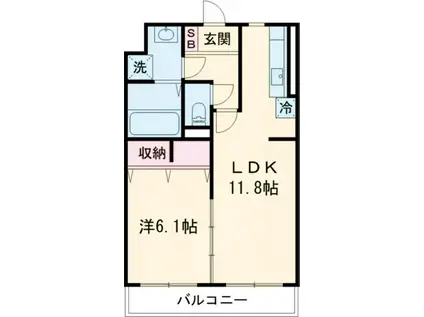 グラン・パスモ(1LDK/2階)の間取り写真