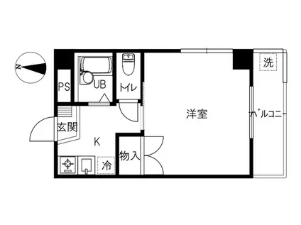 KANAZAWA杜の里GN-3(1K/3階)の間取り写真