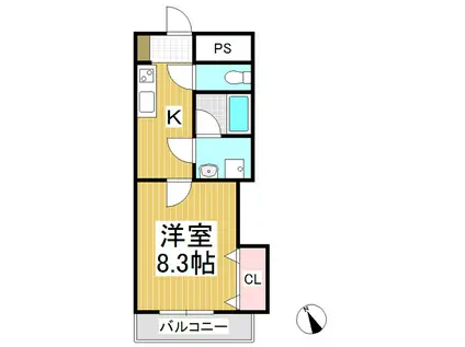 ガーデン・ハイム樗2番館(1K/1階)の間取り写真
