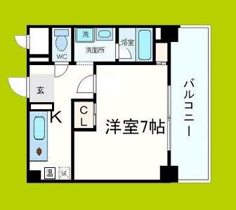 インペリアル靭本町(1K/9階)の間取り写真