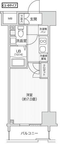 レジディア笹塚II(1K/11階)の間取り写真