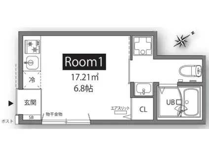 SETAGAYA VILLA(1K/1階)の間取り写真