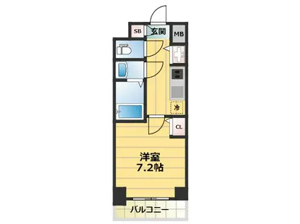 サムティ大阪GRAND イーストII(1K/9階)の間取り写真