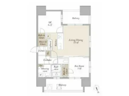 ライトテラス新宿御苑(1SLDK/15階)の間取り写真