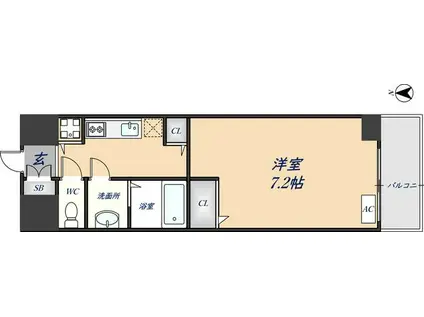 エステムコート南堀江IIICHURA(1K/3階)の間取り写真