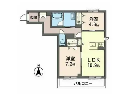 メゾン・モアノ(2LDK/2階)の間取り写真