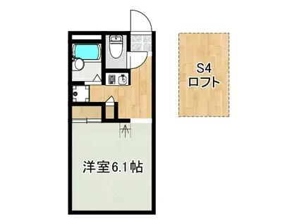 REEGO皷川(1SK/1階)の間取り写真