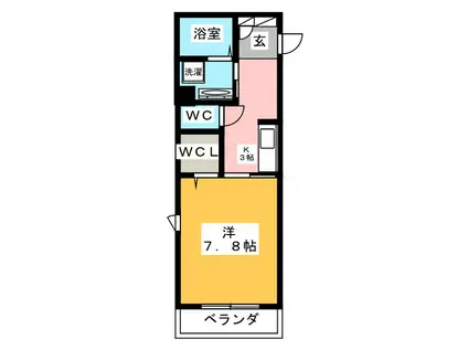 IVY東戸塚(1K/1階)の間取り写真