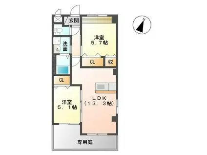 A・グランドパレス(2LDK/2階)の間取り写真