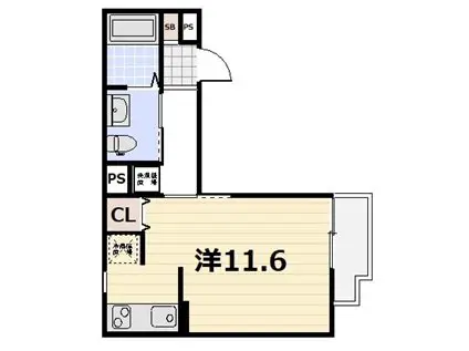 ATTRICE一乗寺(ワンルーム/1階)の間取り写真