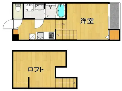 エトワール千早(1SK/1階)の間取り写真