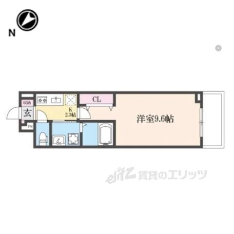 シンフォニーⅠ(1K/2階)の間取り写真