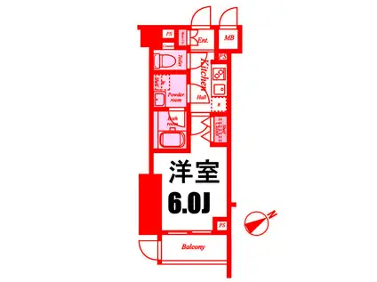 LEA横濱ウエストステージ(1K/1階)の間取り写真