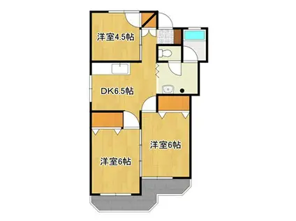 早稲田サンハイツ(3DK/3階)の間取り写真