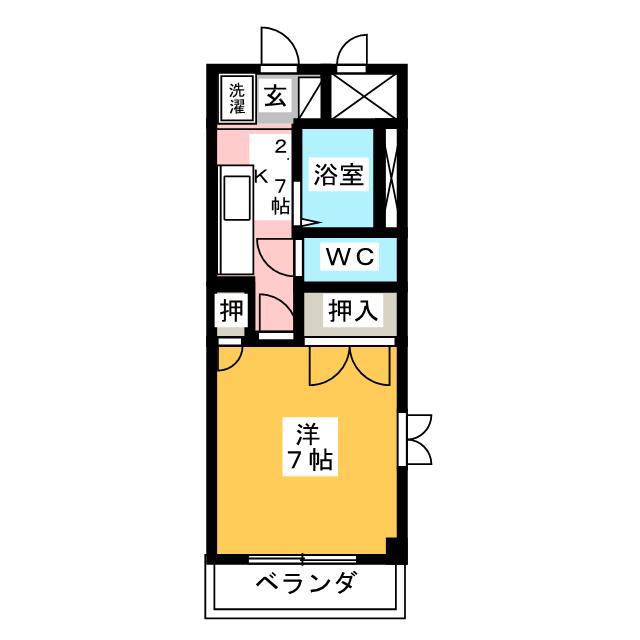 青悠荘(1K/1階)の間取り写真