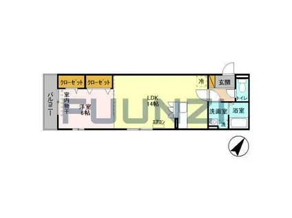 ソレーユ(1LDK/3階)の間取り写真