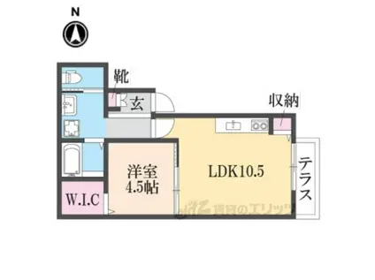 ソレイユビセレクト法蓮町3(1LDK/1階)の間取り写真