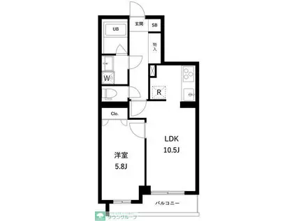 アーバンパーク蒲田南I(1LDK/2階)の間取り写真