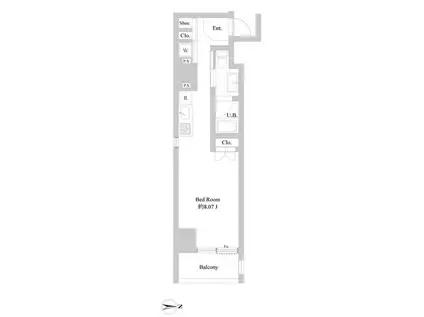 ミリアレジデンス北新宿(1K/4階)の間取り写真