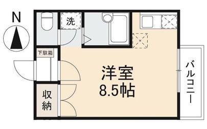 グランドハイツ増田(ワンルーム/2階)の間取り写真
