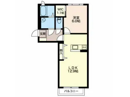 ルガル デ アンナ(1LDK/1階)の間取り写真