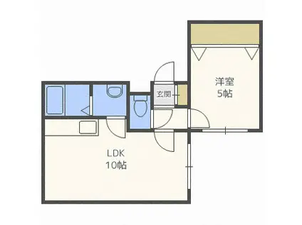 ビブレ南郷通(1LDK/4階)の間取り写真
