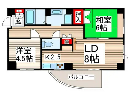 KIRAKU2(2LDK/3階)の間取り写真