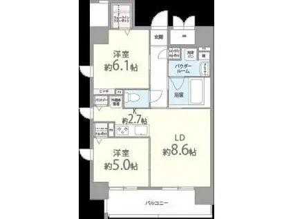 LE・SEL 上町台(2LDK/2階)の間取り写真