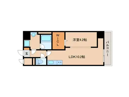 天理市ユーミーマンション(1LDK/7階)の間取り写真