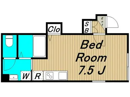 LA GRUEII(ワンルーム/1階)の間取り写真