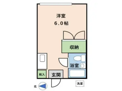 フジハウス(ワンルーム/1階)の間取り写真