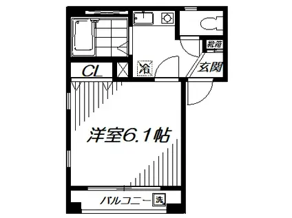 ガーデンアイクリー(1K/2階)の間取り写真