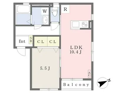 ベルフルール(1LDK/3階)の間取り写真