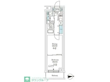プラネソシエプラス桜台(1DK/2階)の間取り写真