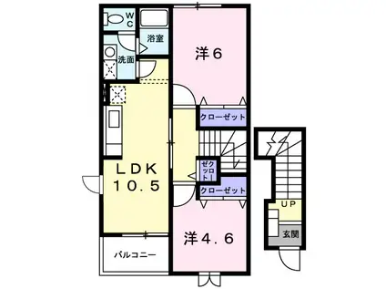 GRACEFULグレイスフル(2LDK/2階)の間取り写真