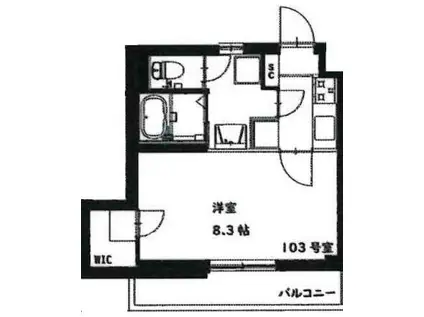 ファーム・ヴィラII(1K/1階)の間取り写真
