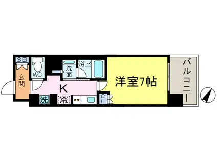 びゅうリエット新小岩(1K/9階)の間取り写真