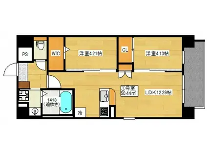 鉄炮町柴崎ビル(2LDK/6階)の間取り写真