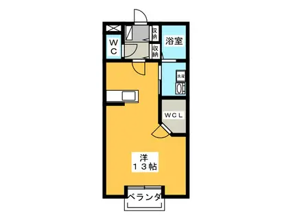 プロモントリー(ワンルーム/1階)の間取り写真